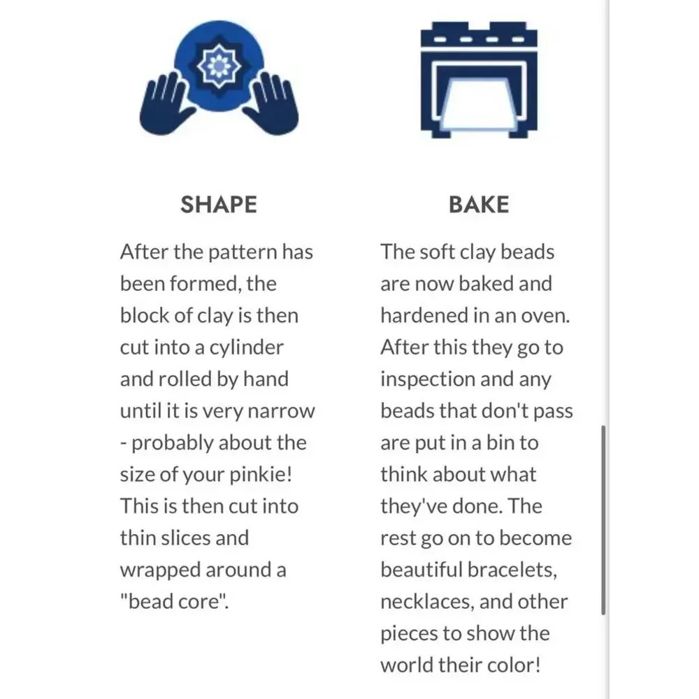 JILZARAH Handmade Clay Tile Bracelet, Black and White Funky Retro Abstract Style - Picture 11 of 11